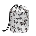 Watercolor Horse Pattern Print Drawstring Makeup Bag