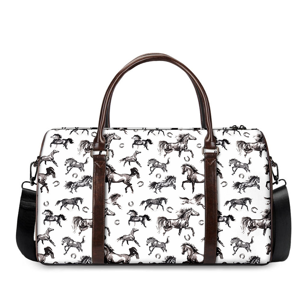 Watercolor Horse Pattern Print Duffle Bag