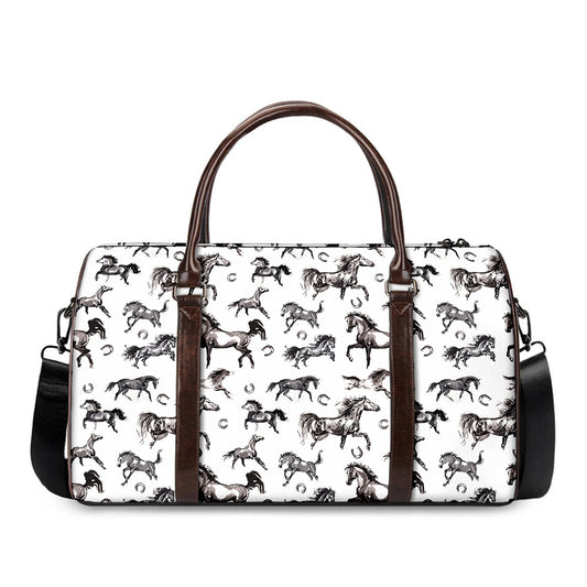 Watercolor Horse Pattern Print Duffle Bag