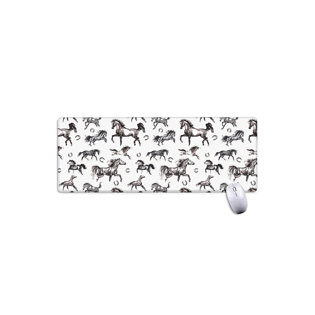 Watercolor Horse Pattern Print Extended Mouse Pad