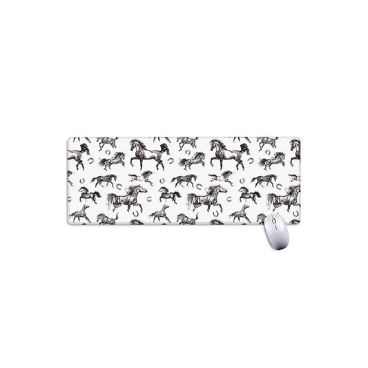 Watercolor Horse Pattern Print Extended Mouse Pad