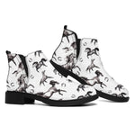 Watercolor Horse Pattern Print Flat Ankle Boots