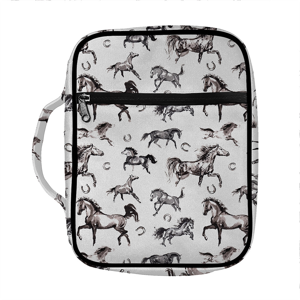 Watercolor Horse Pattern Print Front Pocket Bible Bag