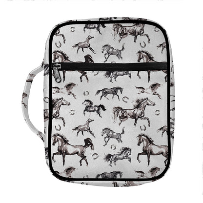 Watercolor Horse Pattern Print Front Pocket Bible Bag