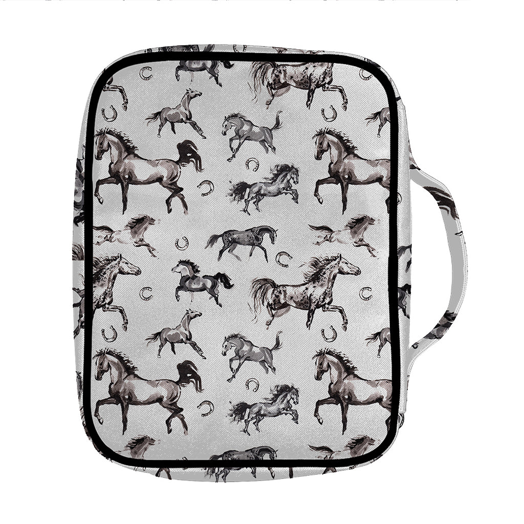 Watercolor Horse Pattern Print Front Pocket Bible Bag