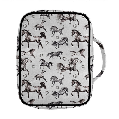 Watercolor Horse Pattern Print Front Pocket Bible Bag