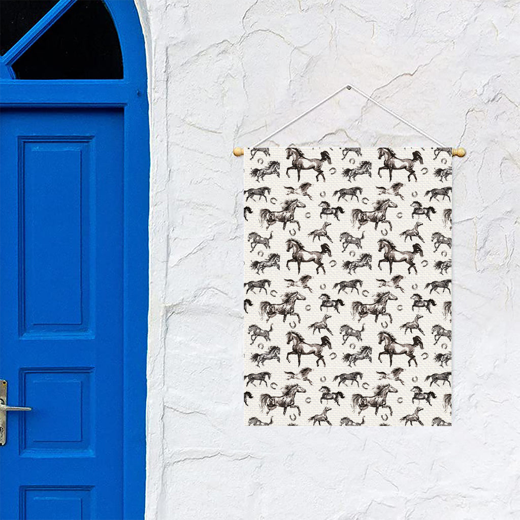 Watercolor Horse Pattern Print Garden Flag