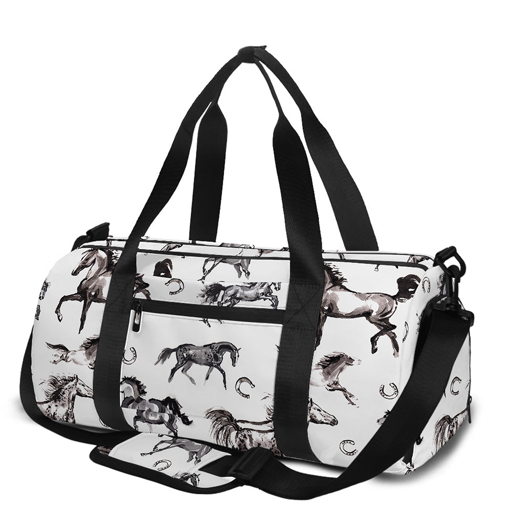 Watercolor Horse Pattern Print Gym Bag