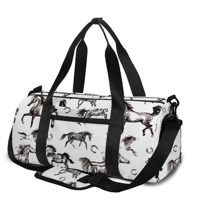 Watercolor Horse Pattern Print Gym Bag