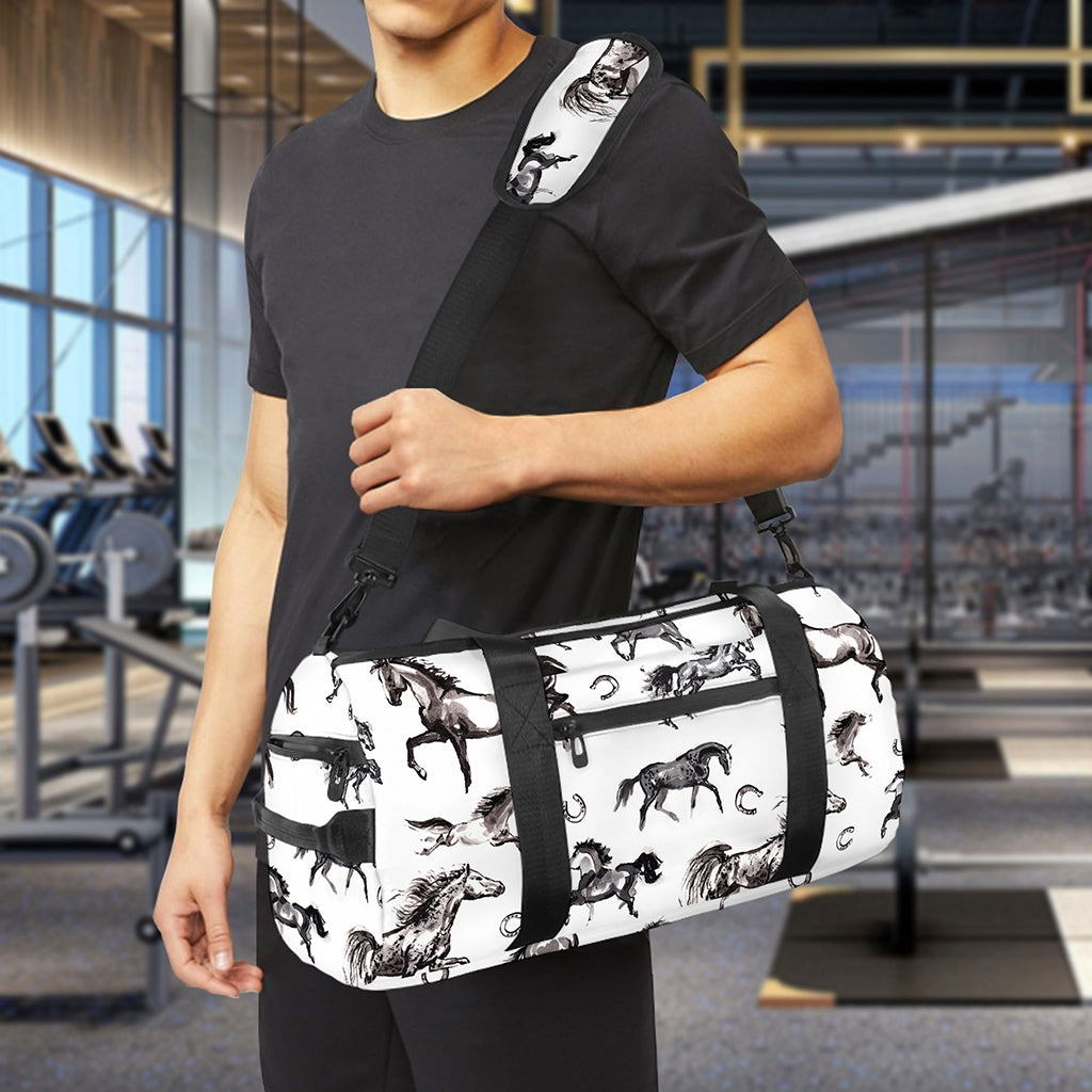 Watercolor Horse Pattern Print Gym Bag