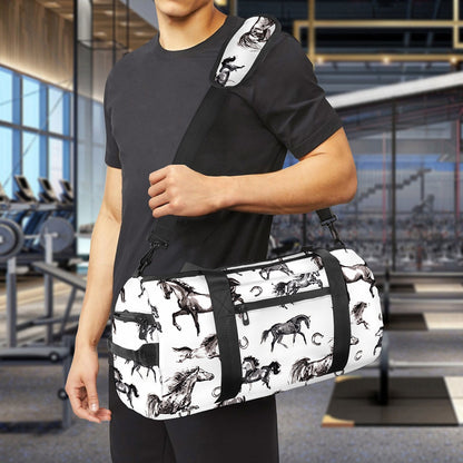 Watercolor Horse Pattern Print Gym Bag