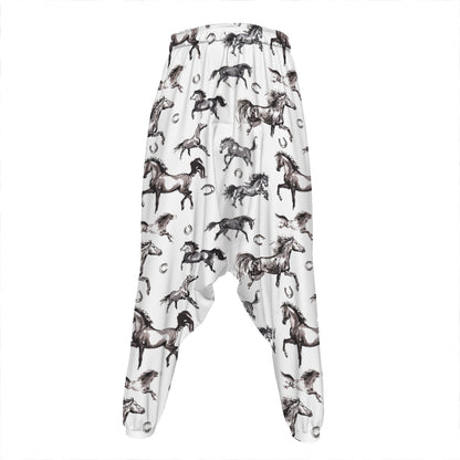 Watercolor Horse Pattern Print Hammer Pants