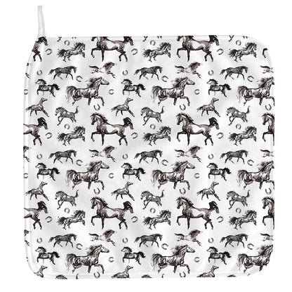 Watercolor Horse Pattern Print Hand Towel