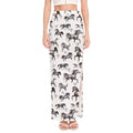 Watercolor Horse Pattern Print High Slit Maxi Skirt