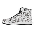 Watercolor Horse Pattern Print High Top Leather Sneakers