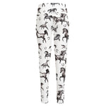 Watercolor Horse Pattern Print High-Waisted Pocket Leggings