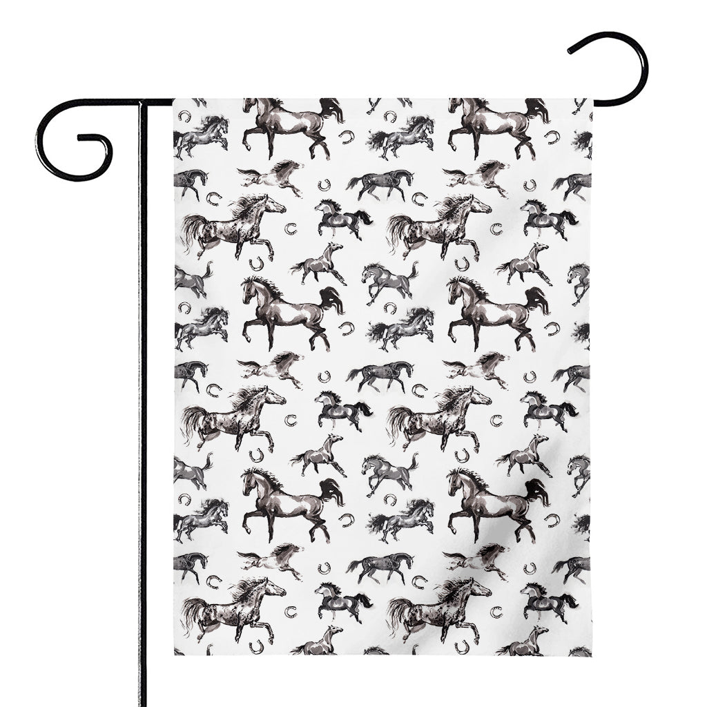 Watercolor Horse Pattern Print House Flag