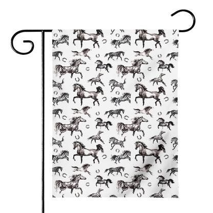 Watercolor Horse Pattern Print House Flag