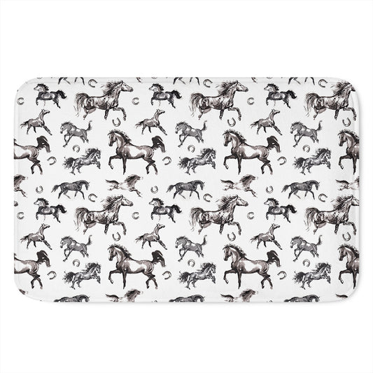 Watercolor Horse Pattern Print Indoor Door Mat