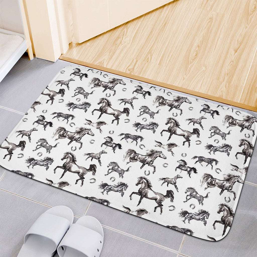 Watercolor Horse Pattern Print Indoor Door Mat