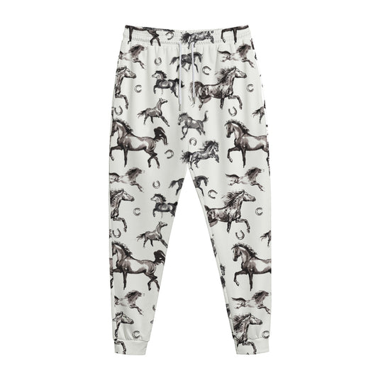 Watercolor Horse Pattern Print Jogger Pants