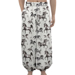 Watercolor Horse Pattern Print Lantern Pants
