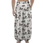 Watercolor Horse Pattern Print Lantern Pants