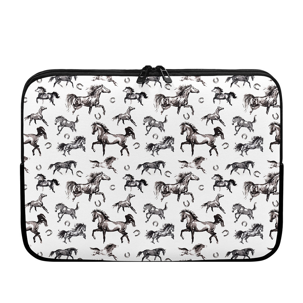 Watercolor Horse Pattern Print Laptop Sleeve