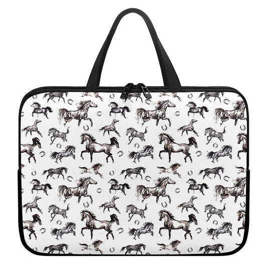 Watercolor Horse Pattern Print Laptop Sleeve With Handle