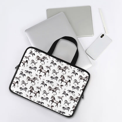 Watercolor Horse Pattern Print Laptop Sleeve With Handle