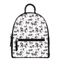 Watercolor Horse Pattern Print Leather Backpack