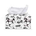 Watercolor Horse Pattern Print Leather Tissue Box Cover