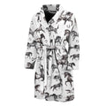 Watercolor Horse Pattern Print Men's Bathrobe