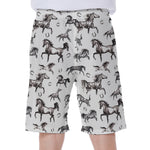 Watercolor Horse Pattern Print Men's Beach Shorts