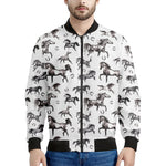 Watercolor Horse Pattern Print Men's Bomber Jacket