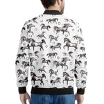 Watercolor Horse Pattern Print Men's Bomber Jacket