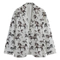Watercolor Horse Pattern Print Men's Cotton Blazer