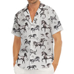 Watercolor Horse Pattern Print Men's Deep V-Neck Shirt