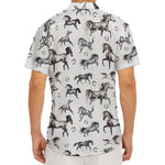 Watercolor Horse Pattern Print Men's Deep V-Neck Shirt