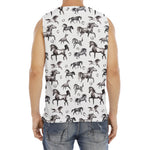 Watercolor Horse Pattern Print Men's Fitness Tank Top
