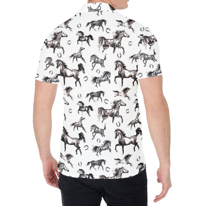 Watercolor Horse Pattern Print Men's Shirt