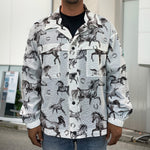 Watercolor Horse Pattern Print Men's Shirt Jacket