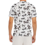 Watercolor Horse Pattern Print Men's Short Sleeve Rash Guard