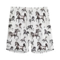 Watercolor Horse Pattern Print Men's Athletic Shorts