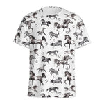 Watercolor Horse Pattern Print Men's Sports T-Shirt