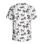 Watercolor Horse Pattern Print Men's Sports T-Shirt