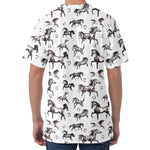 Watercolor Horse Pattern Print Men's Velvet T-Shirt