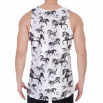 Watercolor Horse Pattern Print Men's Velvet Tank Top