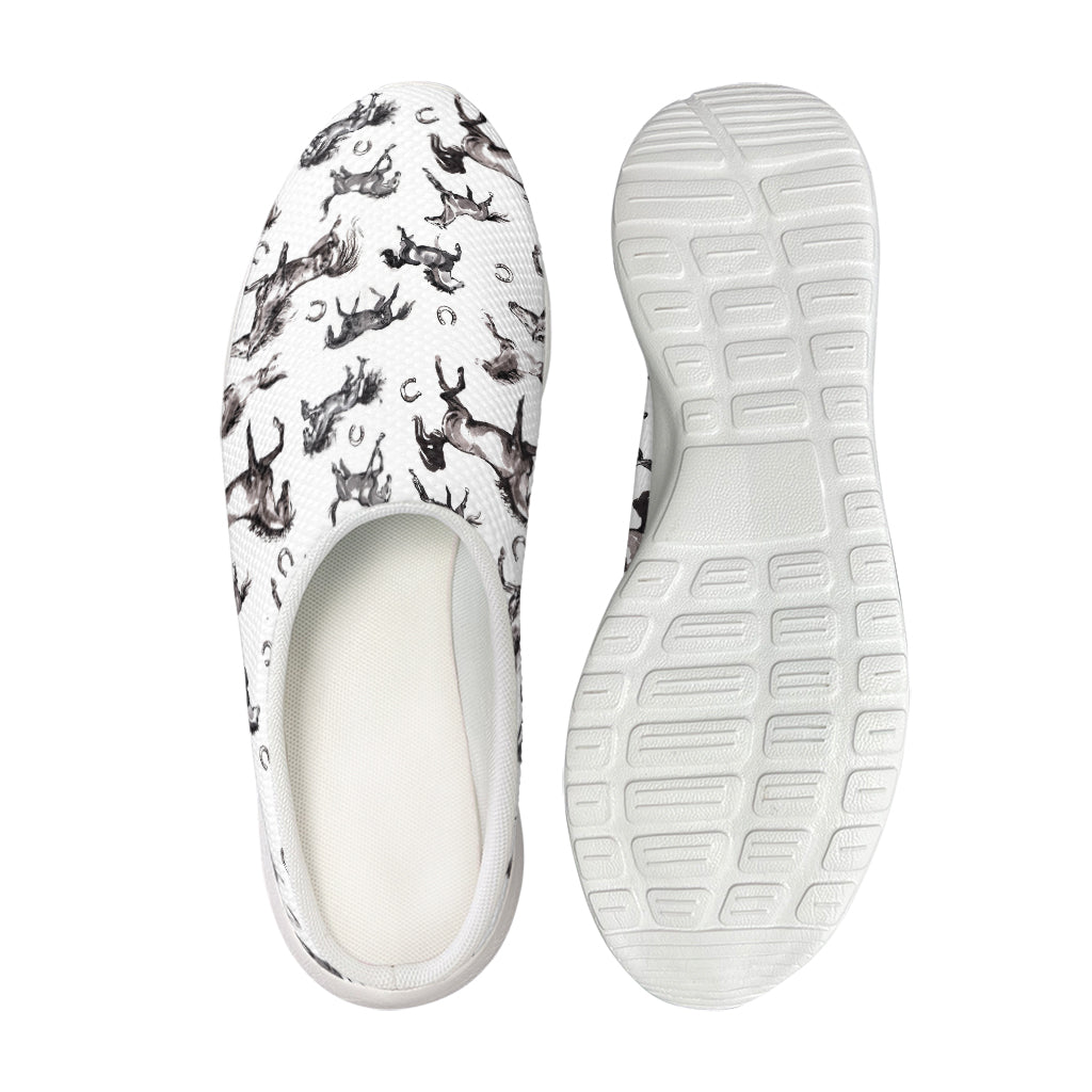 Watercolor Horse Pattern Print Mesh Casual Shoes