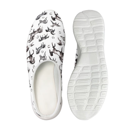 Watercolor Horse Pattern Print Mesh Casual Shoes